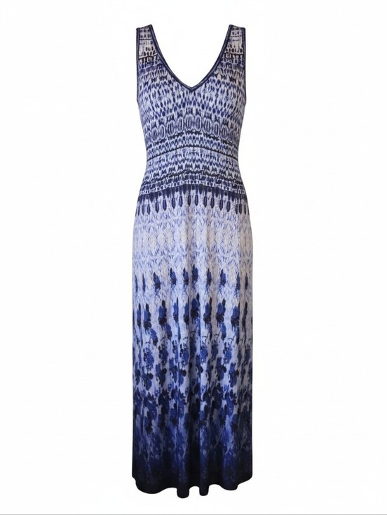 Soft Surroundings Dresses & Skirts - SOFT SURROUNDINGS | Blue Boho Tribal Stretch Rayon Sleeveless Maxi Dress | S M